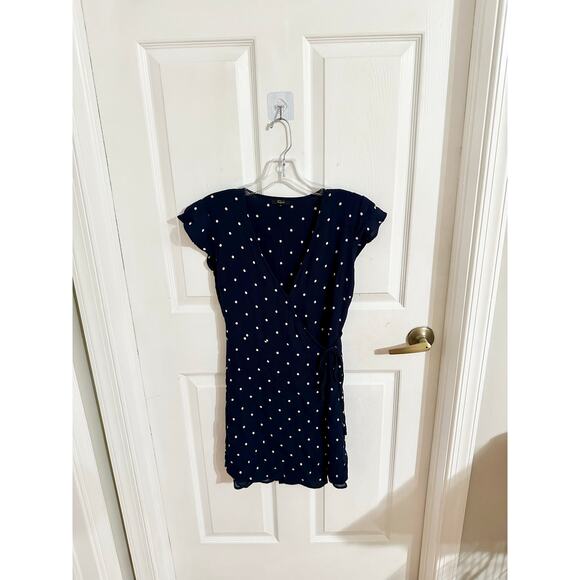 Rails Brenna Wrap Dress Navy Polka Dots Size Small - Picture 3 of 13
